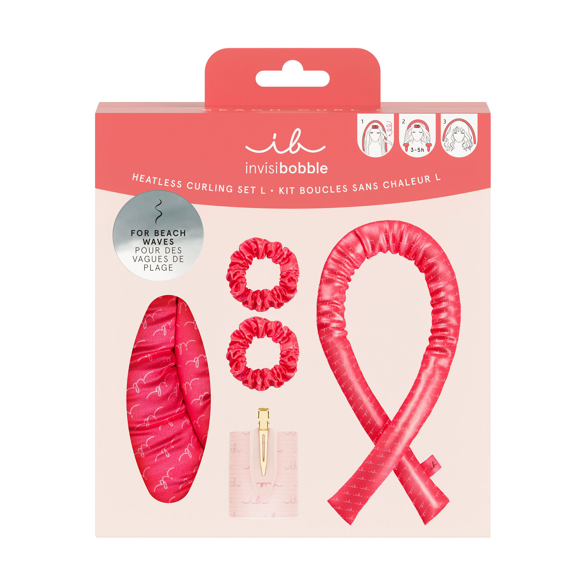 Набір для створення локонів Invisibobble Sprunchie Beach Curl L Gift Set (резинка, 2 шт + бігуді, 1 шт + стрічка, 1 шт)